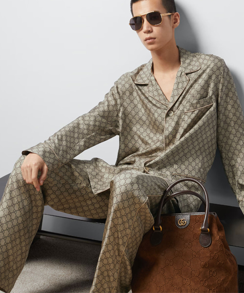 GG 프린트 실크 파자마 셋업