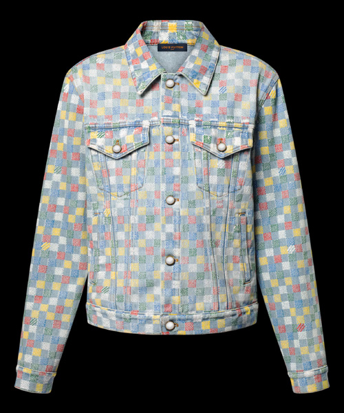 다미에 데님 트러커 자켓