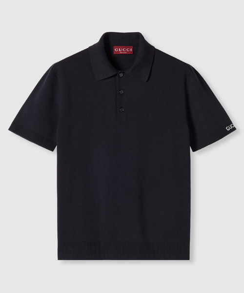 실크 코튼 니트 폴로 셔츠