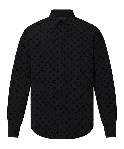 플록드 모노그램 클래식 셔츠