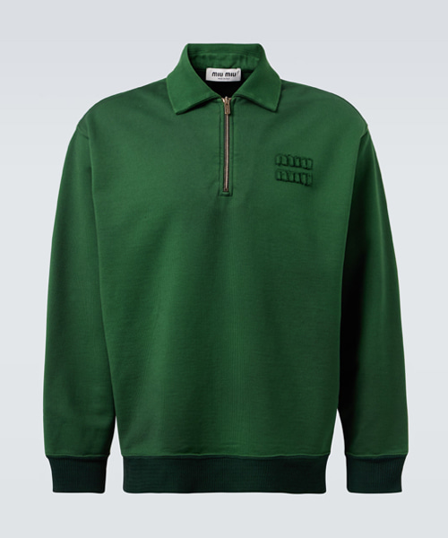 로고 코튼 저지 스웨트셔츠