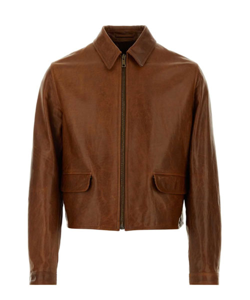 카라멜 가죽 자켓