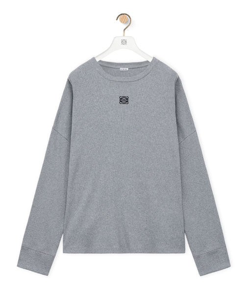 오버사이즈 핏 롱 슬리브 코튼 티셔츠