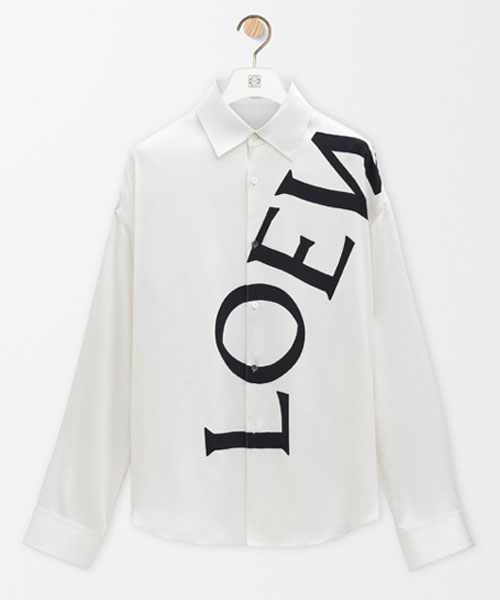 로고 프린트 코튼 셔츠