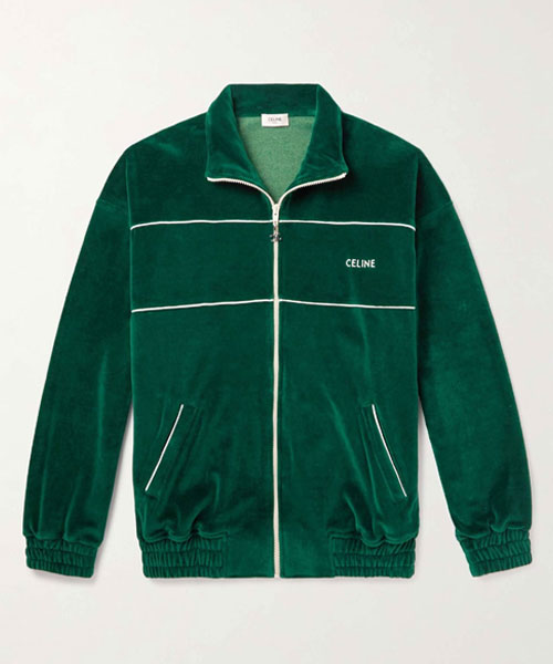 로고 자수 코튼 블렌드 트랙 재킷