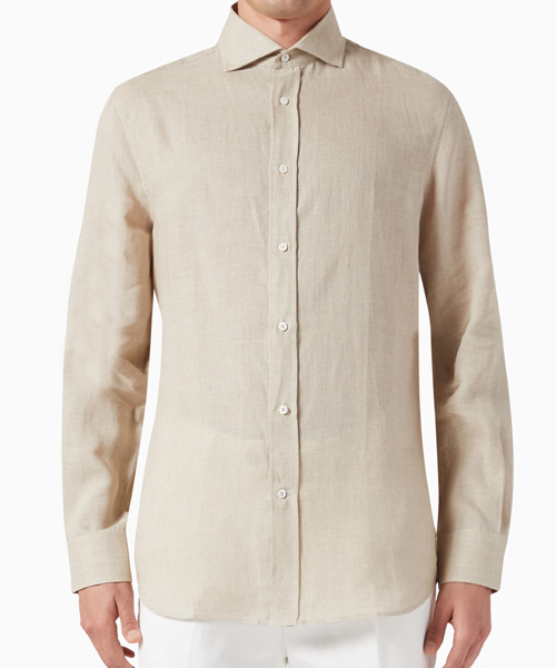 팜 자카드 린넨 코튼 이지핏 셔츠