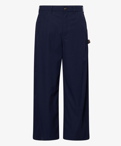 릴렉스 핏 와이드 레그 코튼 팝린 트라우저