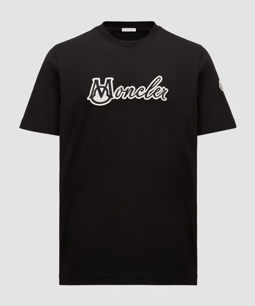 자수 바시티 로고 코튼 티셔츠