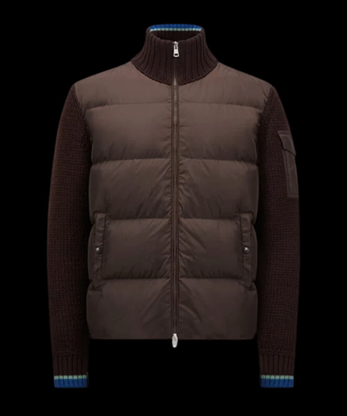 패딩 울 집업 가디건