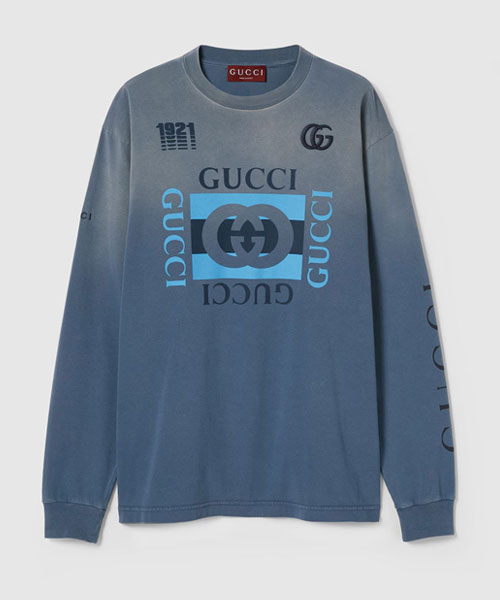 멀티로고 프린트 코튼 저지 티셔츠