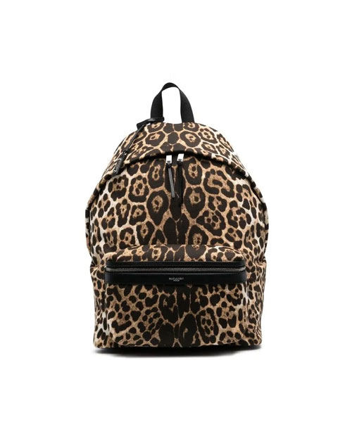 시티 레오파드 프린트 백팩