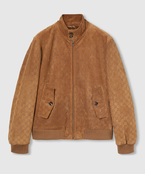 엠보스 GG 스웨이드 봄버 자켓