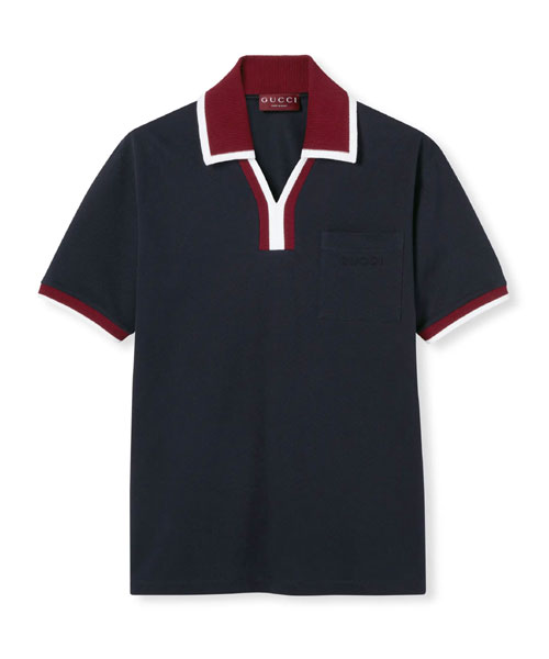 코튼 피케 라펠 티셔츠