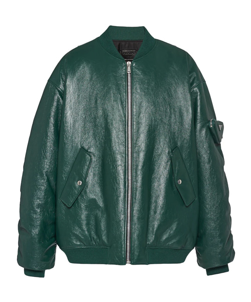 오버사이즈 나파 가죽 봄버 재킷
