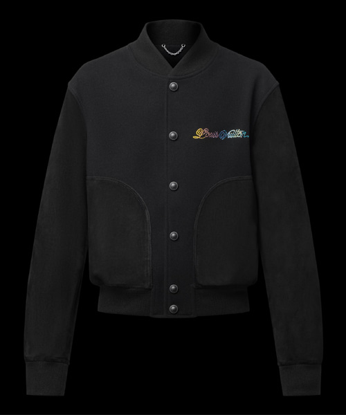 레더 믹스 바시티 블루종