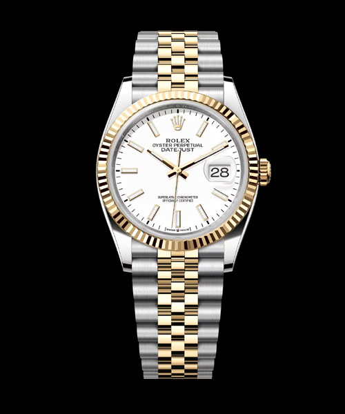 데이트저스트 옐로우 골드 콤비 화이트 36