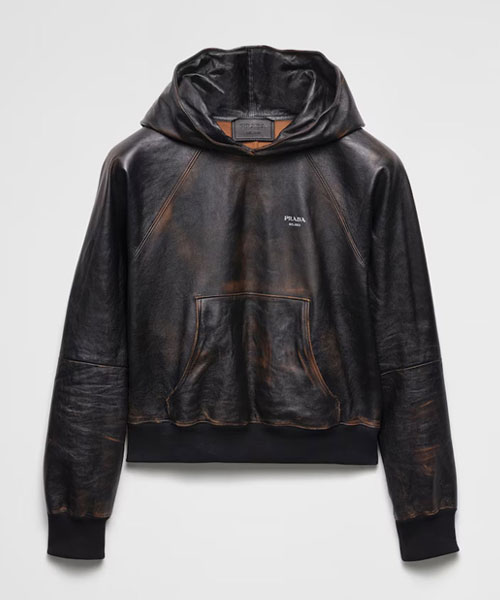 나파 가죽 후드티