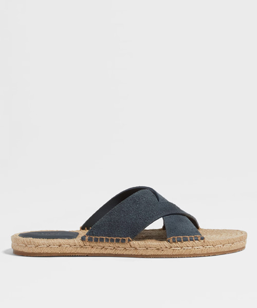 스웨이드 에스파드류 샌들