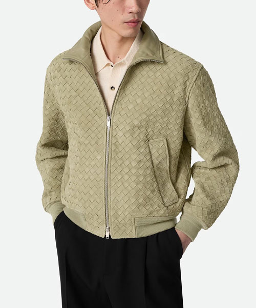 인트레치아토 스웨이드 가죽 블루종