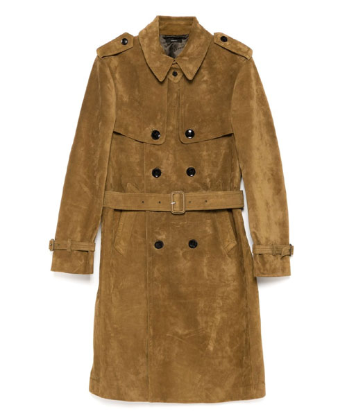버터리 스웨이드 트렌치 코트