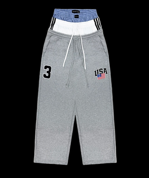 레이어드 스웨트 팬츠