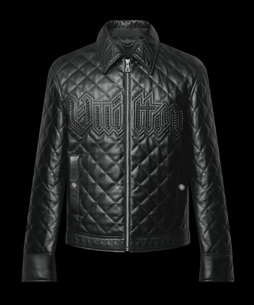 퀄팅 가죽 자켓 블랙