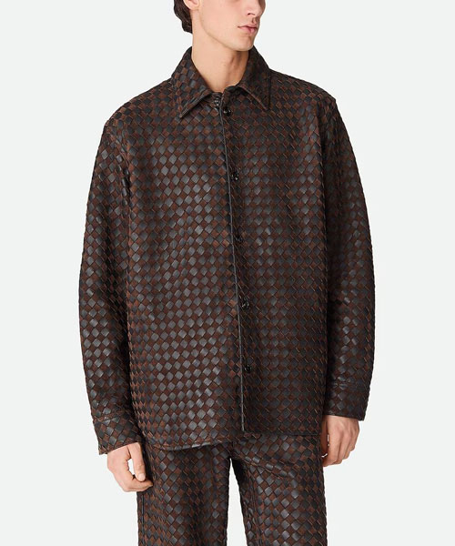 인트레치아토 가죽 스웨이드 셔츠