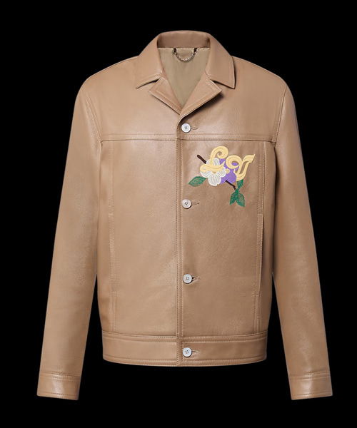 엠브로이더드 레더 블루종