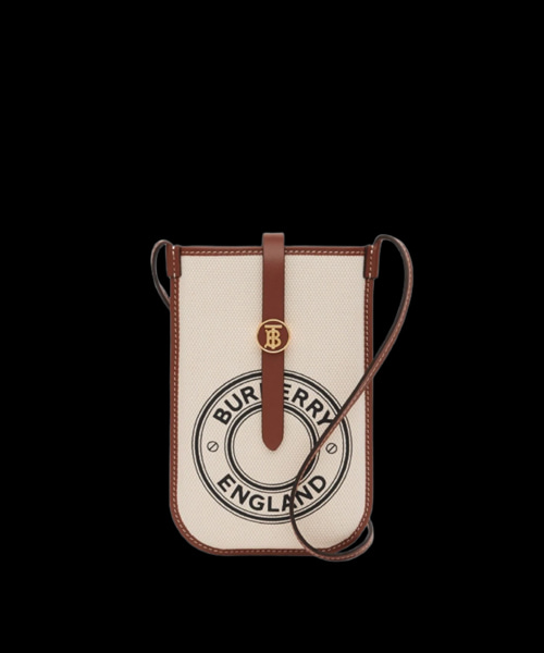 로고 그래픽 캔버스 스트랩 폰 케이스