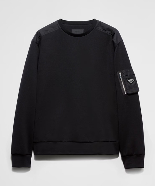 코튼 플리스 리나일론 스웨트셔츠