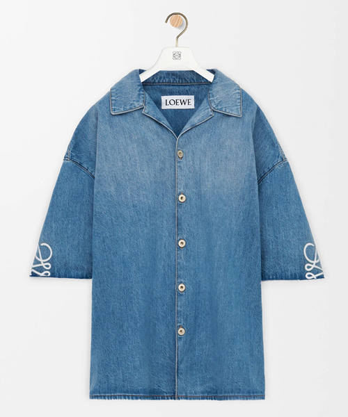 애너그램 반팔 슬리브 데님 셔츠