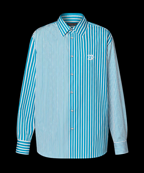 모노그램 패치워크 스트라이프 셔츠