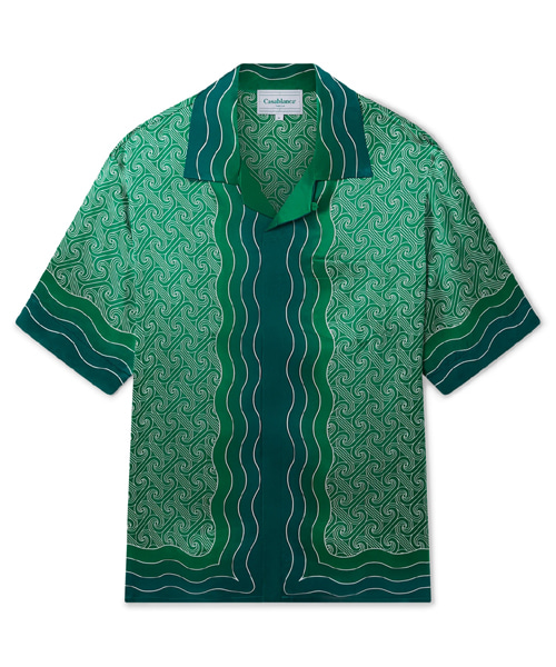 앱스트랙트 패턴 롱슬리브 실크 셔츠