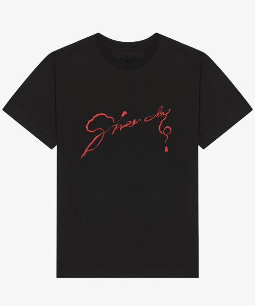 스네이크 로고 프린트 코튼 티셔츠