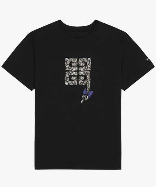 4G 브레이드 프린트 코튼 티셔츠