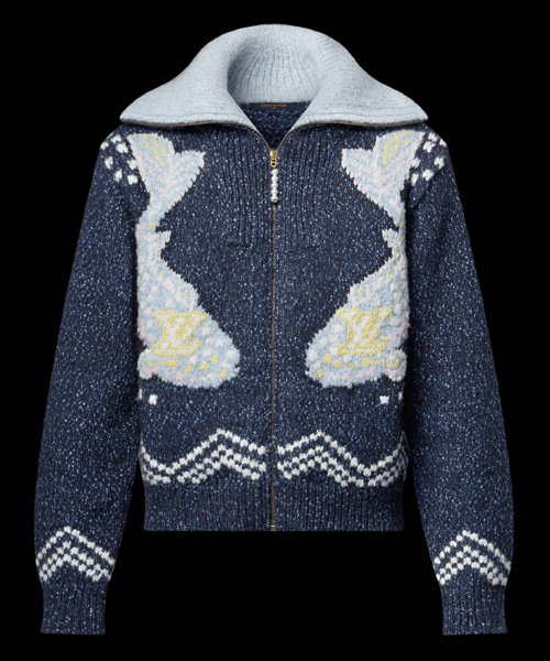 지퍼 니트 블루종