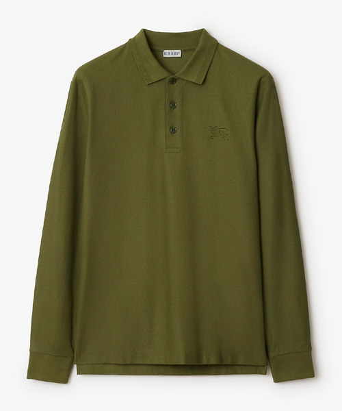 롱 슬리브 코튼 폴로셔츠