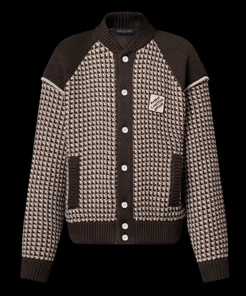 니트 코튼 자카드 보머