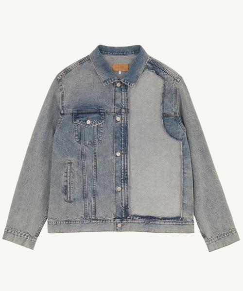 블루 디스트레스 데님 재킷