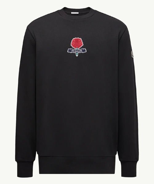 로고 패치 코튼 블렌드 스웨트 셔츠