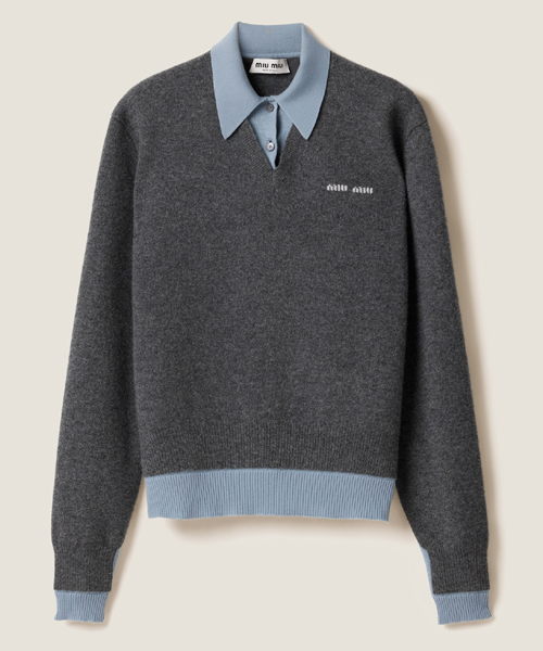 캐시미어 울 폴로 스웨터