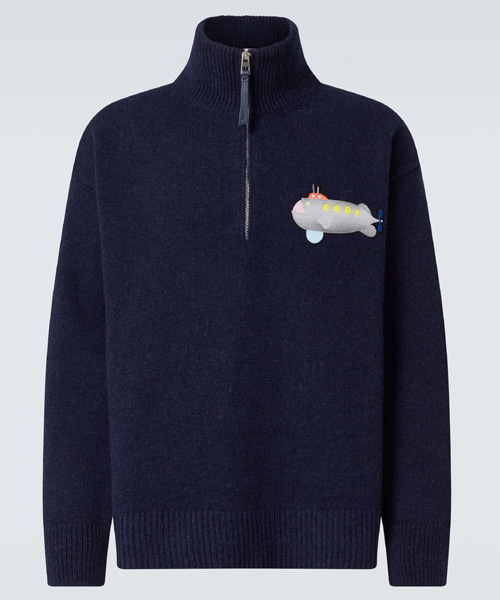 x SUNA FUJITA서브마린 하프 지퍼 스웨터