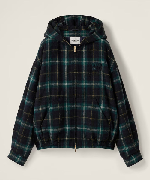 플래드 울 블루종 자켓