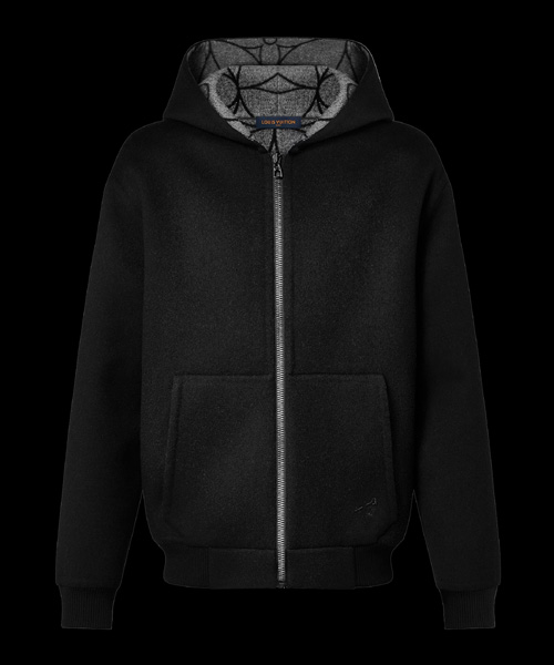 리버서블 더블 페이스 울 후드 블루종