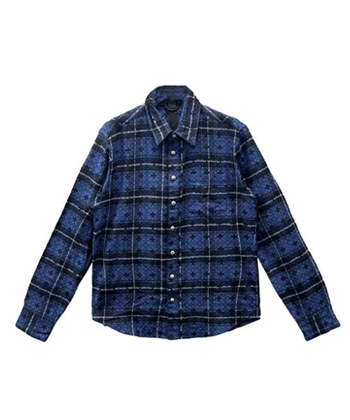 루즈 엔드 모노그램 크로스 플란넬 셔츠