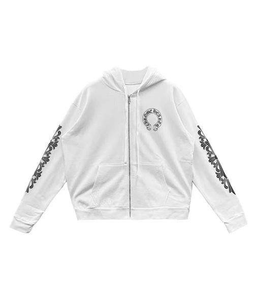 홀스슈 플로랄 플리스 후드 집업