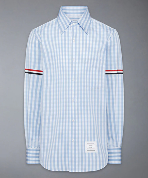 깅엄 체크 포플린 암밴드 셔츠