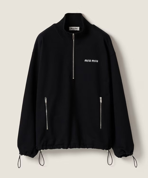 코튼 플리스 스웨트셔츠 반집업