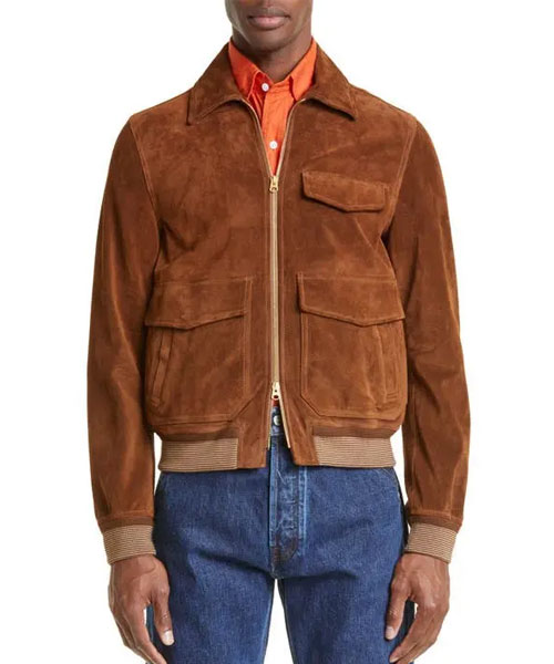 스웨이드 봄버 자켓