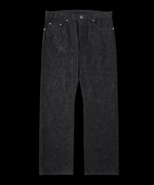 스타 패치 데님 팬츠